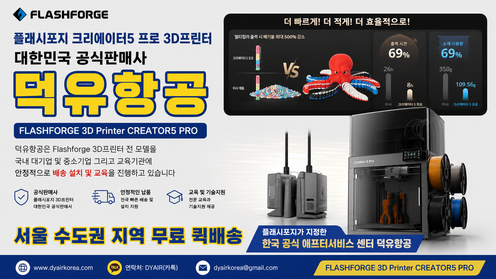 FLASHFORGE 크리에이터5프로 리뷰, 플래시포지 3D프린터 500% 더 빠른 출력속도 놀라운 혁신